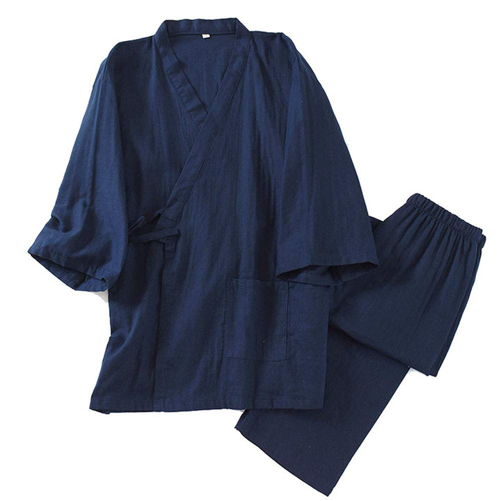 un-brand Japanischer Kimono-Baumwoll-Hanfu-Pyjama-Anzug für Herren in Übergrösse Taoistische Kleidun
