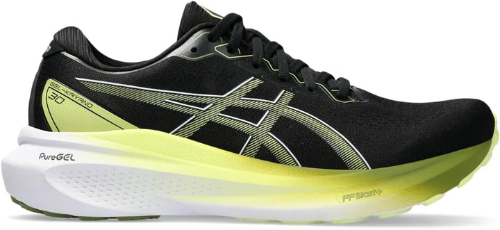 ASICS Kayano 30 Mann Laufschuhe Blau Weiss 38 EU Black Glow Yellow, 38 EU Black Glow Yellow