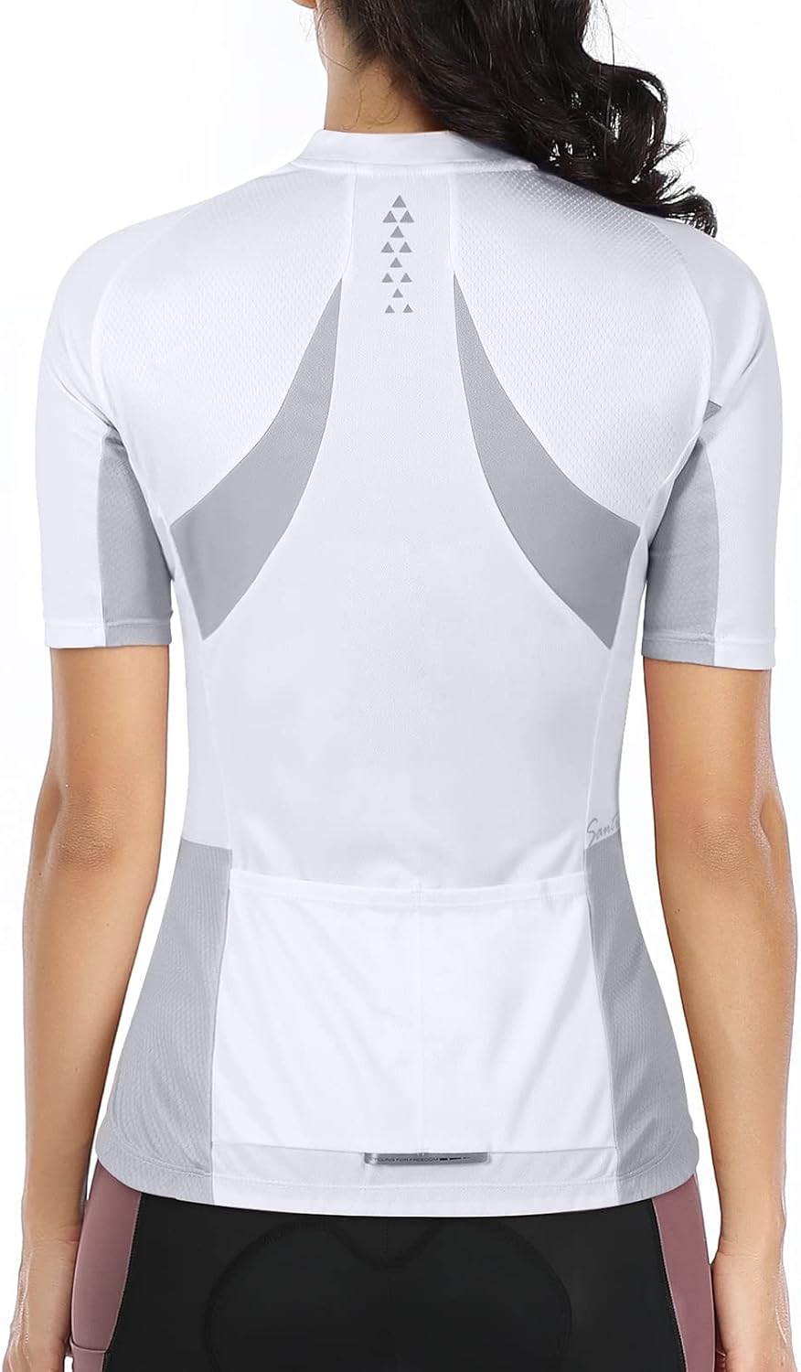 Santic Radtrikot Damen Kurzarm Fahrrad MTB Shirts Top Taschen Reissverschluss Atmungsaktiv Sommer We