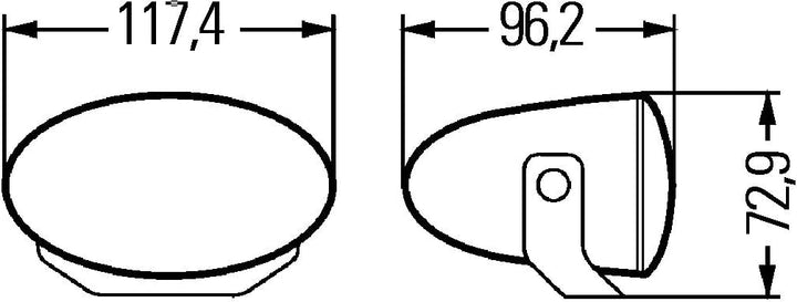HELLA - Halogen/FF-Fernscheinwerfersatz - FF 50 - 12V - 1FA 008 283-811 mit 12V - Glühlampe, Relais