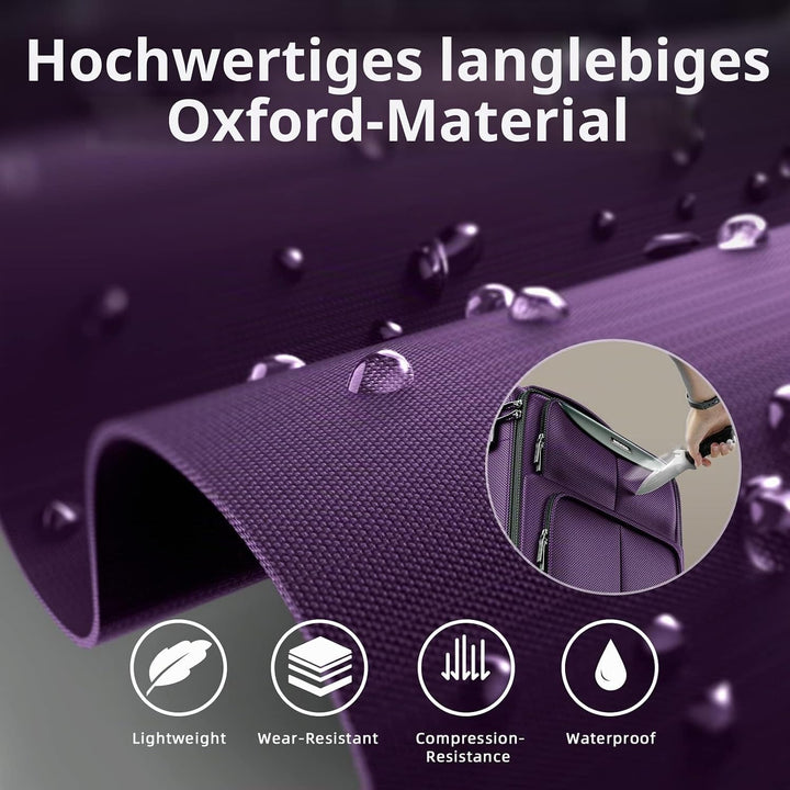 SHOWKOO Kofferset 3 Teilig Stoffkoffer Weichschale Erweiterbar Reisekoffer Leicht Haltbar Trolley Ha