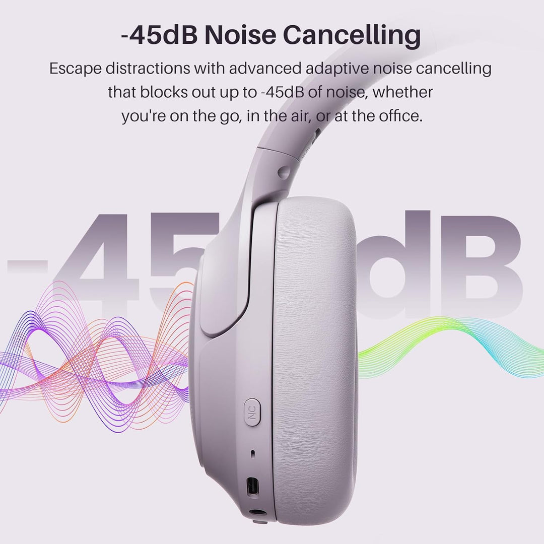 TOZO HT3 Kopfhörer Kabellos Bluetooth Over Ear, Noise Cancelling Kopfhörer mit 5 Mics,90 Std, Hi-Res