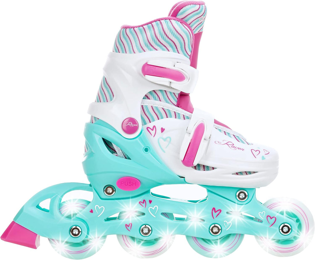 RAVEN 4in1 Inline Skates Triskates Rollschuhe Schlittschuhe Inliner für Kinder Mädchen verstellbar G