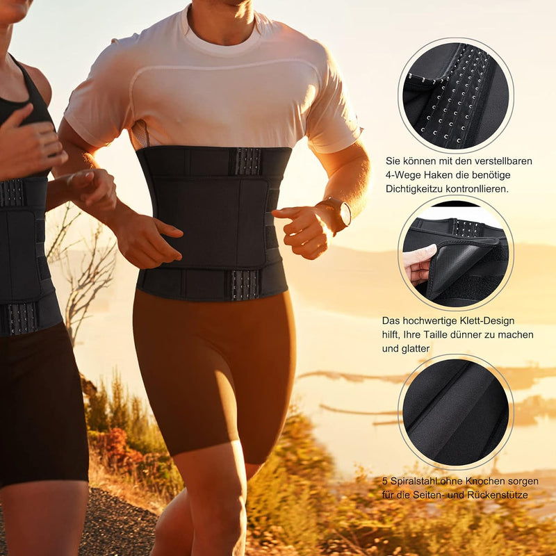 Bingrong Bauchweggürtel Schwitzgürtel für Herren Verstellbare Neoprene Sauna Fitnessgürtel Sport Tra