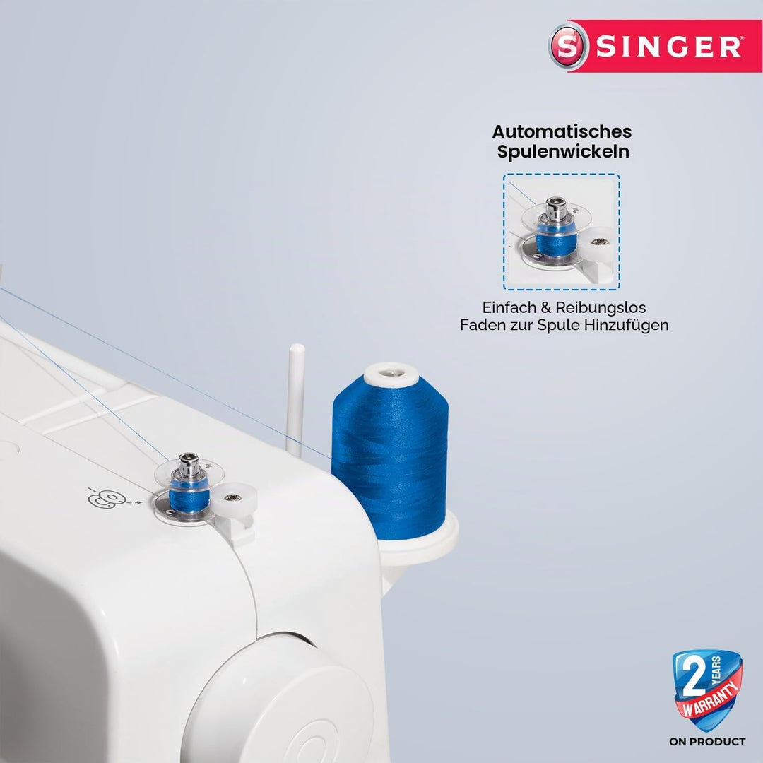 Singer Nähmaschine 1409 für Anfänger - 15 Nähvorgänge, 4-Stufen-Öse, Stichlängeneinstellung und eins