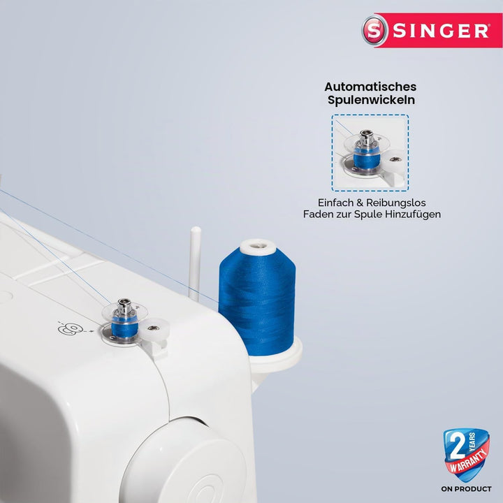 Singer Nähmaschine 1409 für Anfänger - 15 Nähvorgänge, 4-Stufen-Öse, Stichlängeneinstellung und eins