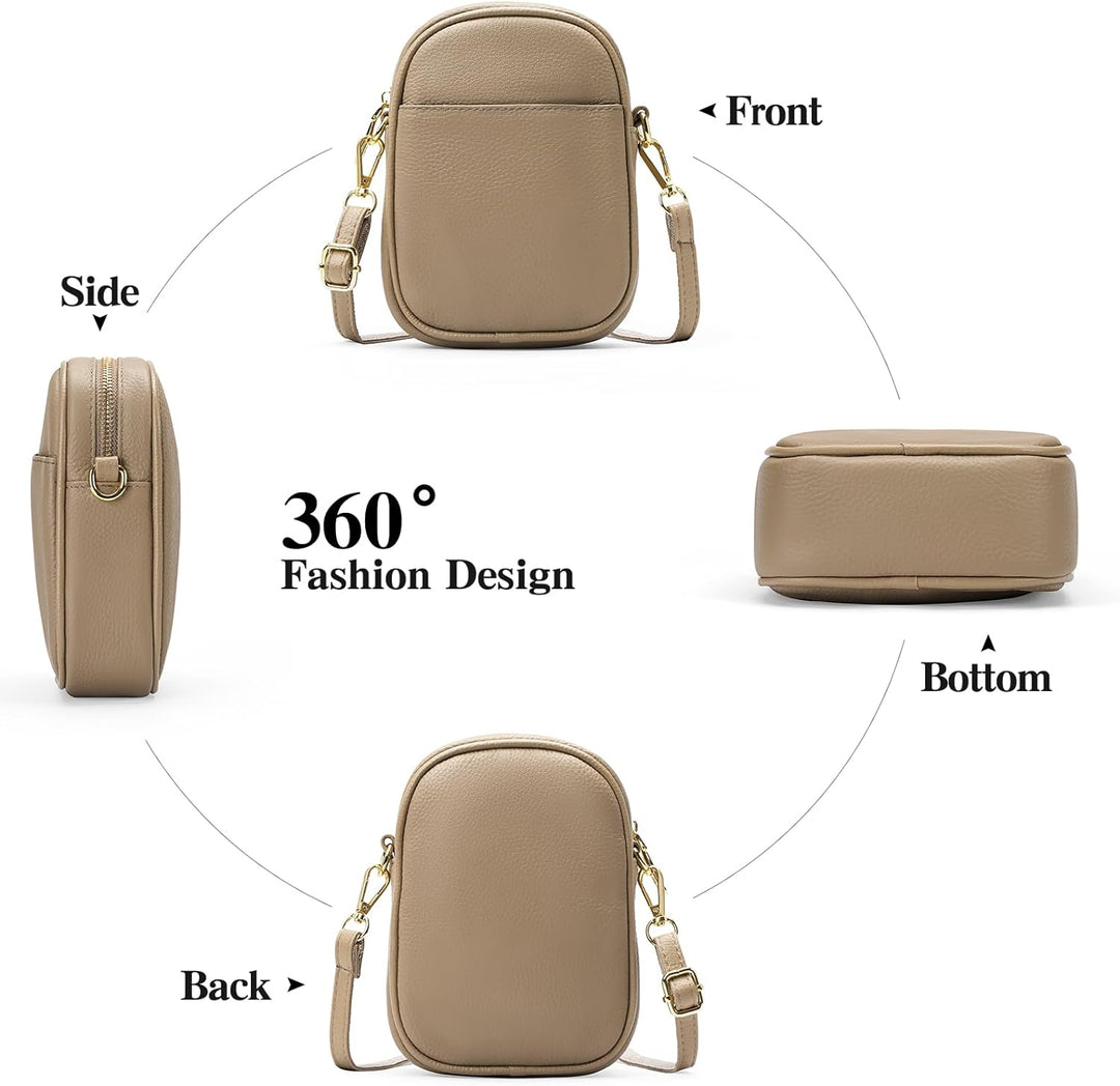 SENDEFN Handy Umhängetasche Damen, Leder Handytasche zum Umhängen Geldbörse Damen, Brieftasche mit V