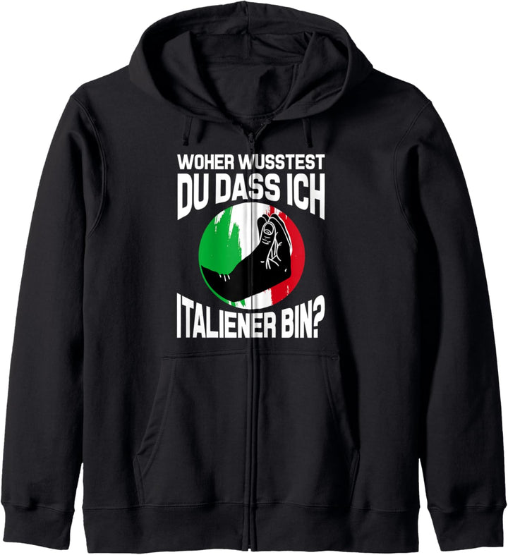 Italien Tshirt mit Italienische Flagge Italia Italy Damen Kapuzenjacke