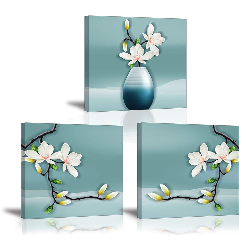 Piy Painting 3 x moderner Druck Orchidee Blumen Malerei in der Vase, Home Deko, wasserdicht, fertig