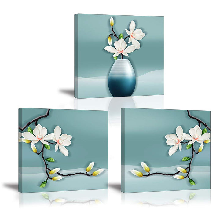 Piy Painting 3 x moderner Druck Orchidee Blumen Malerei in der Vase, Home Deko, wasserdicht, fertig