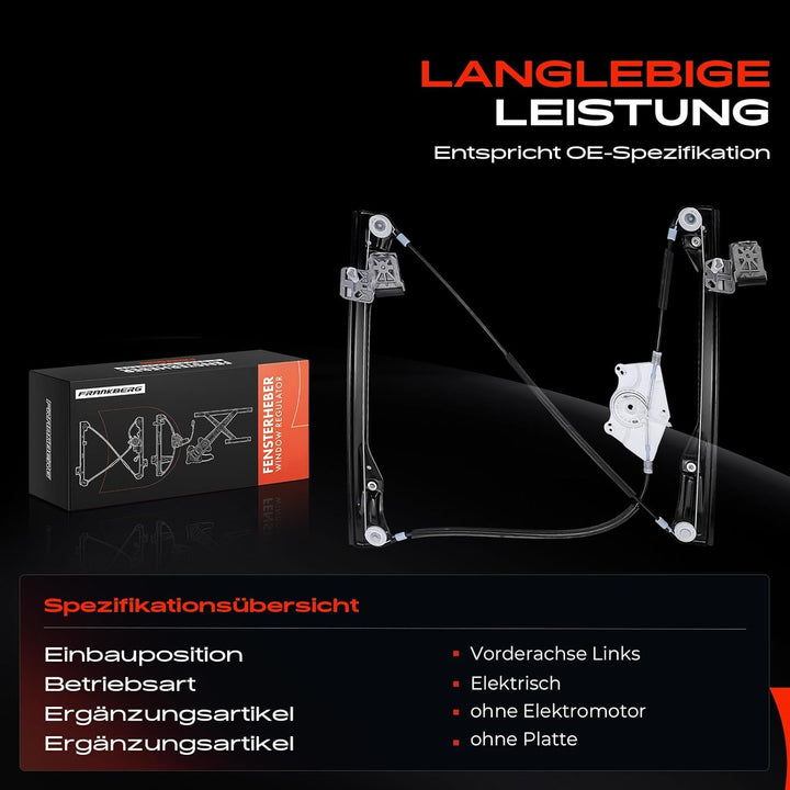 Frankberg Elektrisch Fensterheber Ohne Motor 2/3 Türer Vorne Links Kompatibel mit Golf IV 1J1 Alle M