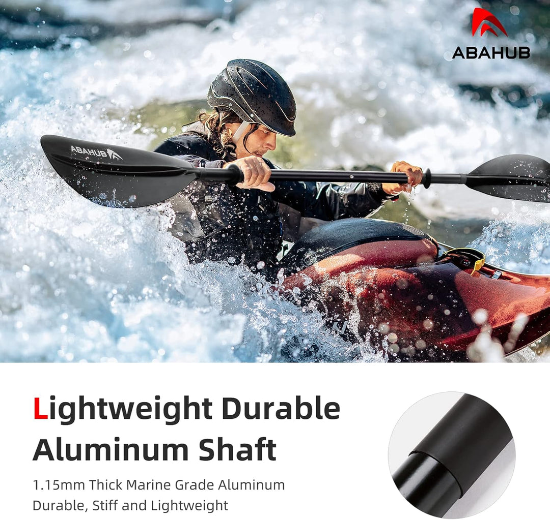Abahub 218/230/241cm Kajak Paddel Aluminium Doppelpaddel mit Paddelleine für Kajakfahren Ruderboot K