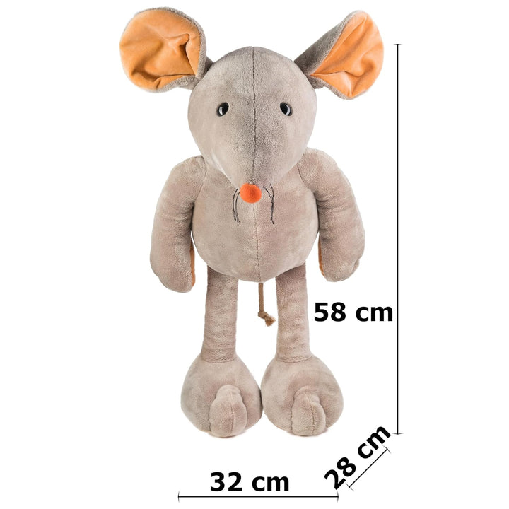 Schaffer 4754 - Plüsch Maus Eddi - Kuscheltier - Grösse (XL) 58 cm | Extra weich - Waschbar bei 30 °