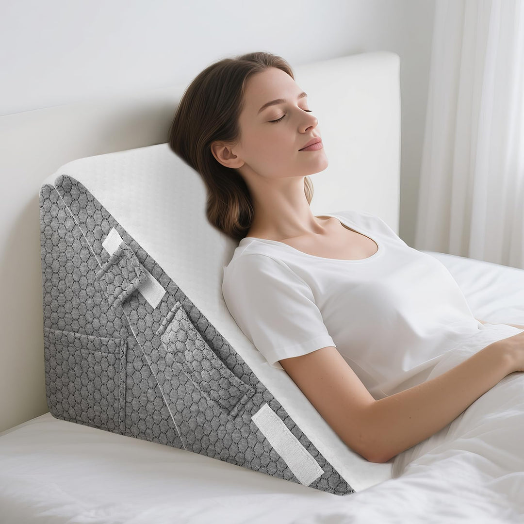 Keilkissen für Bett, Dreieckskissen Memory-Schaum, Verstellbares Keilkissen, Hochdichteschaum Leseki