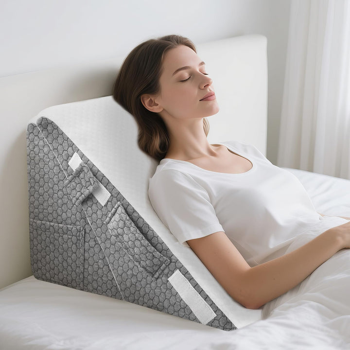 Keilkissen für Bett, Dreieckskissen Memory-Schaum, Verstellbares Keilkissen, Hochdichteschaum Leseki