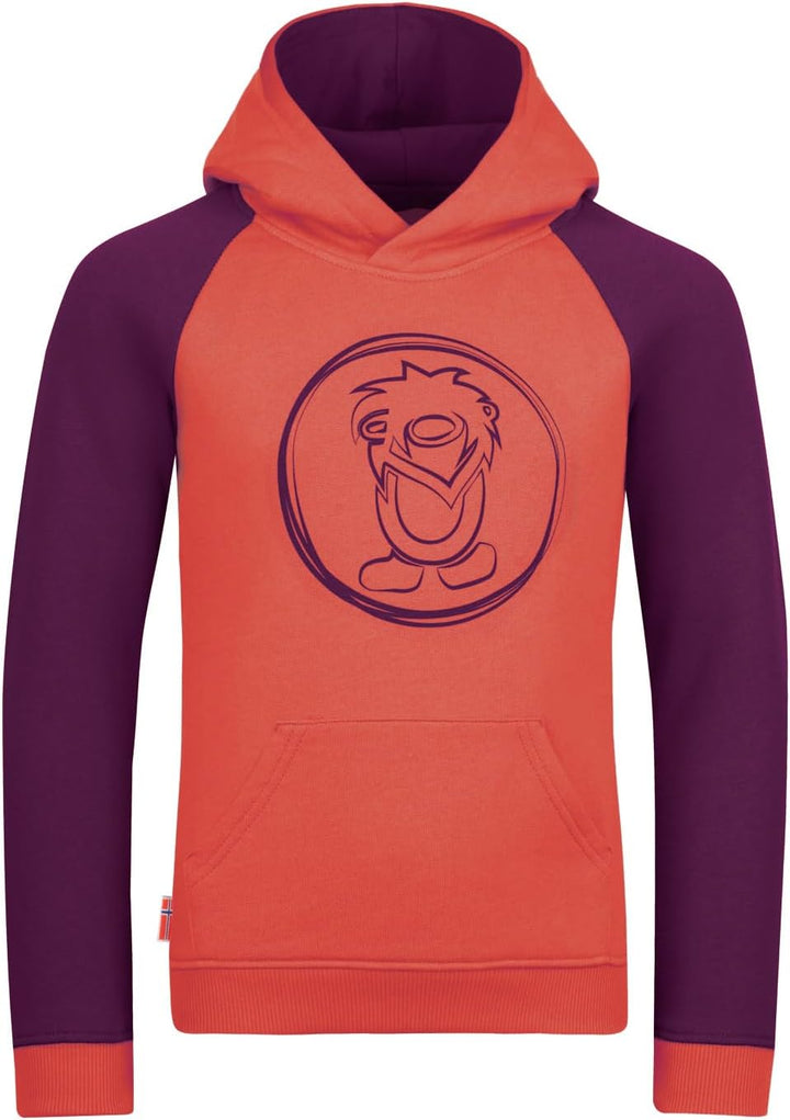 Trollkids Mädchen Stavanger Hoodie Kapuzen Pullover 104 Maulbeere/Pfirsich, 104 Maulbeere/Pfirsich