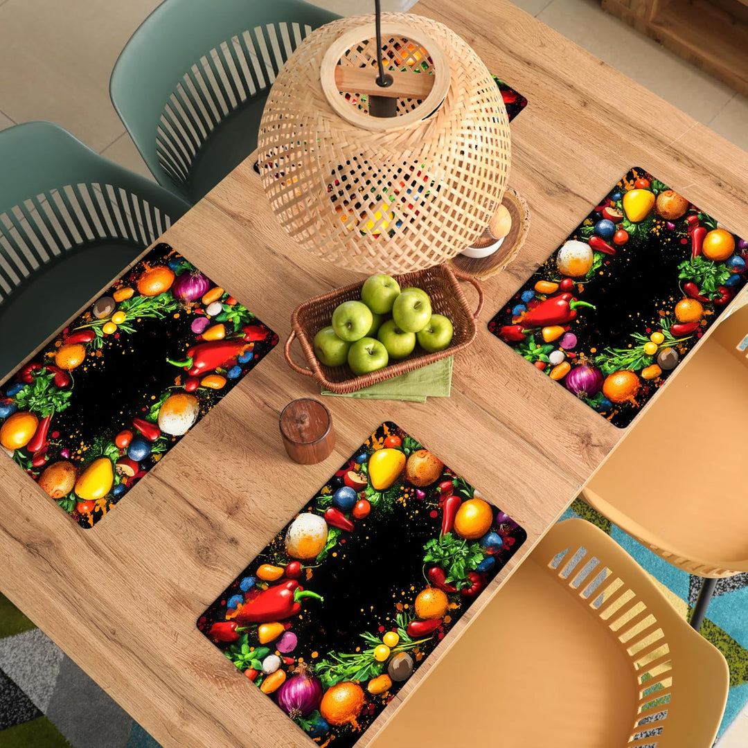 KitchenYeah© Platzsets Abwaschbar 6-Teilig 45x30 cm Tischsets Platzdeckchen Platzset Unterlage Tisch