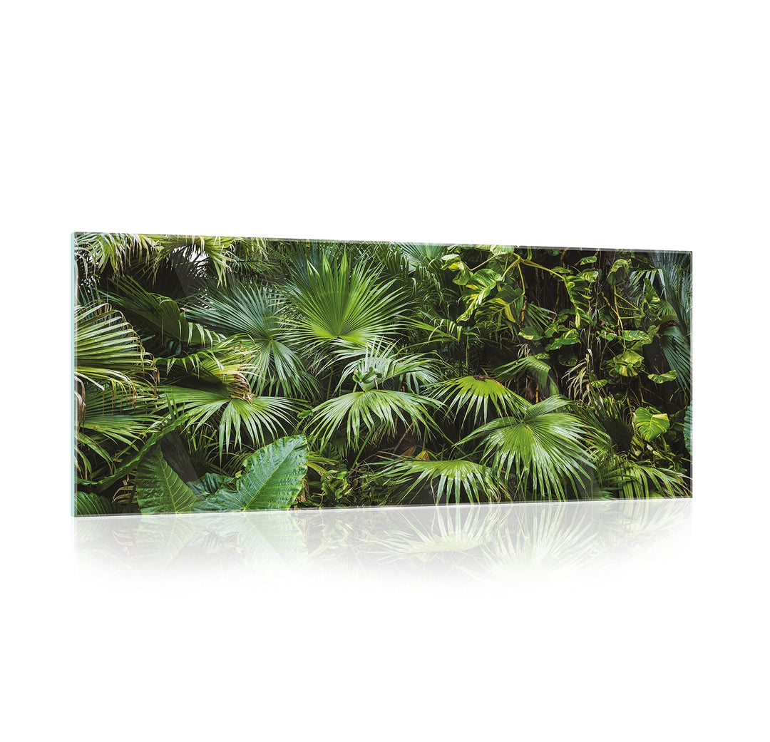 Glasbild Wald Dschungel Natur Pflanzen Landschaft 125x50 cm Modern Glasbilder Wohnzimmer Schlafzimme
