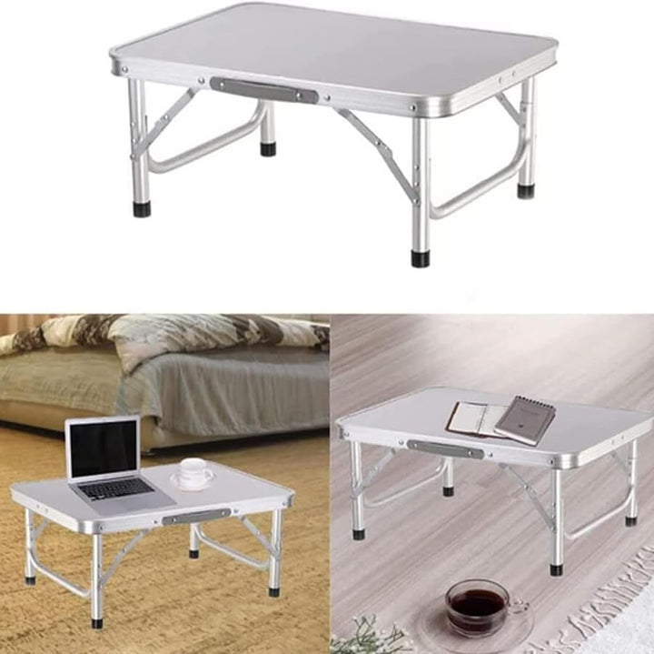 2ft/60cm Klapptisch 2 Einstellbare Höhe Weisser Garten Picknick Camping Tisch mit Tragegriff für Ind