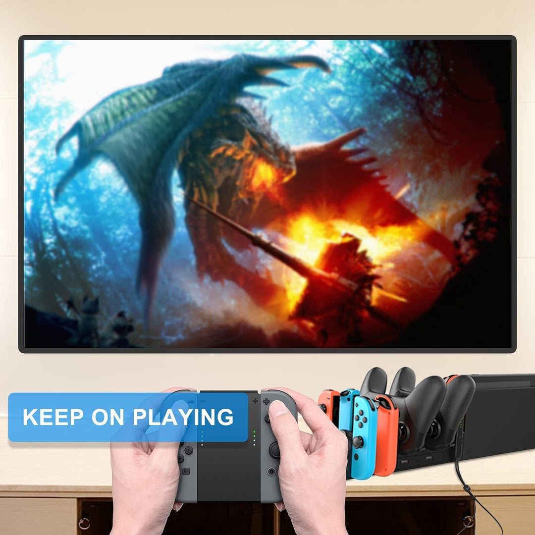 FASTSNAIL Ladestation Kompatibel mit Nintendo Switch&Switch OLED für Joy Cons， Controller Ladestatio