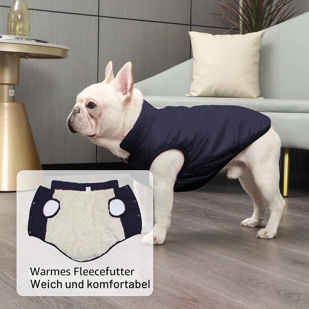 Mit Fleece gefütterte Hundejacke mit 2 Schichten von JoyDaog, sehr warm für den Winter und kaltes We