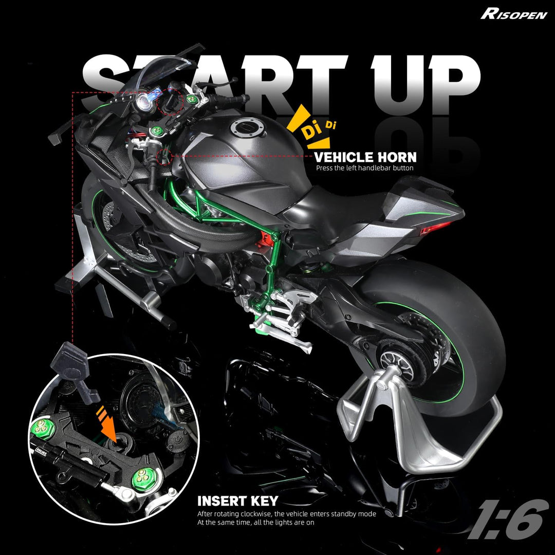 1:12 Motorrad-Modell aus Metalldruckguss und Kunststoff Mj050-h2r, Mj050-h2r