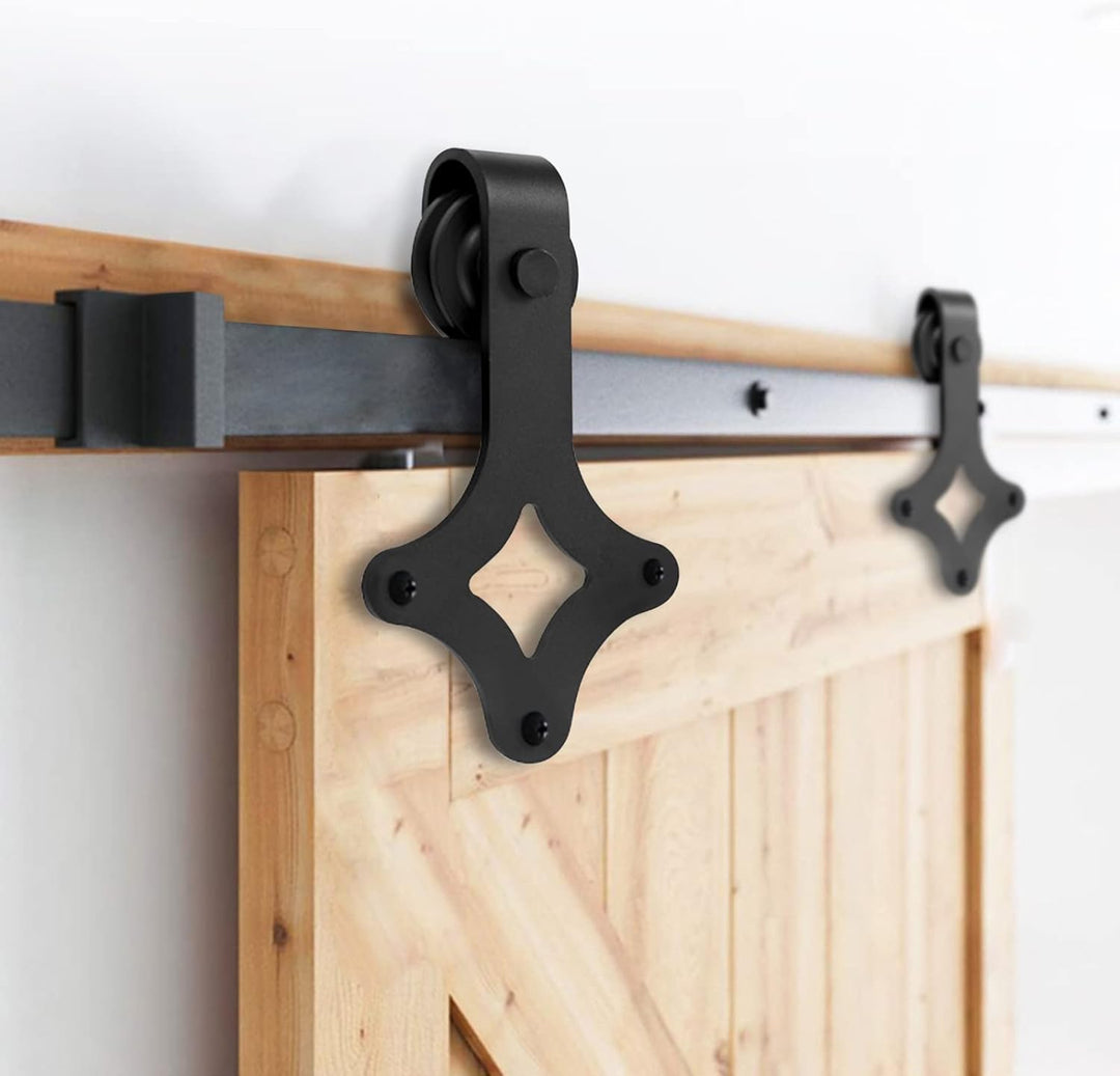 Schiebetürbeschlag Komplettset - Schiebetürsystem für Holz- und Falttüren - 183cm Schwarz - Laufschi