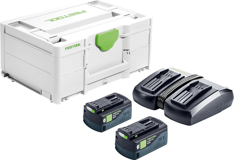 Festool Energie-Set SYS 18V 2x5,0/TCL 6 DUO (mit Akkupacks BP 18 Li 5,0, Schnellladegerät), im Systa