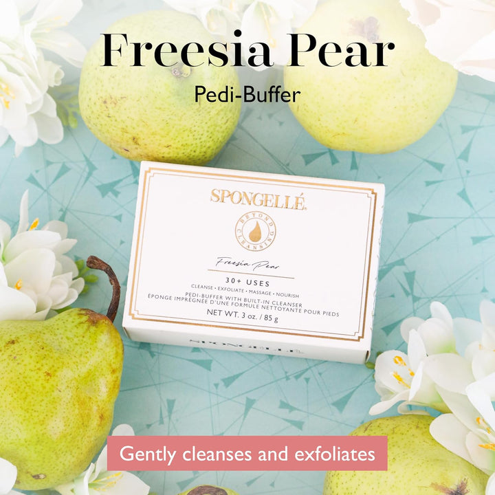 Spongellé Pedi-Puffer – Reinigen, Peeling & Polieren der Füsse – Freesie Birne, Freesie Birne