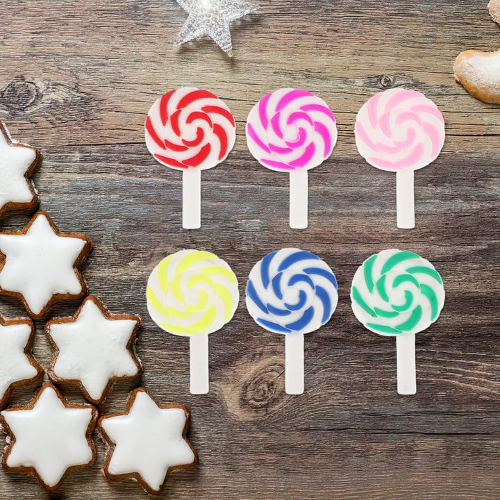 ULTNICE 36 StüCk Diy Lutscher Verzierungen Aus Polymer Clay Bunte Regenbogen Lollipops Bastelset FüR
