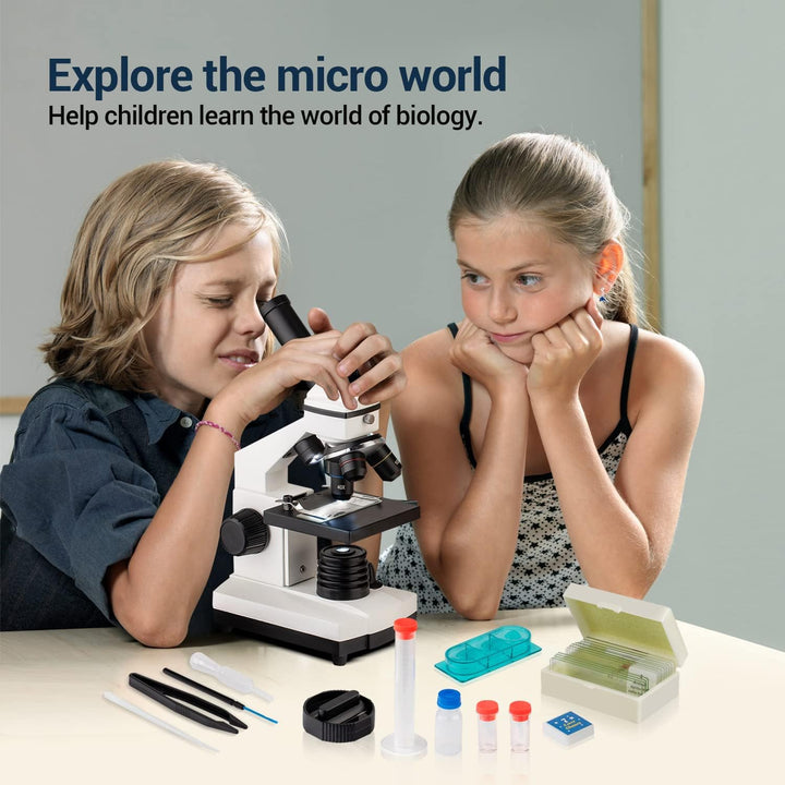 Mikroskop für Kinder 250X-2000X Mikroskop-Student Tragbares professionelles Optisches Monokulare Mik