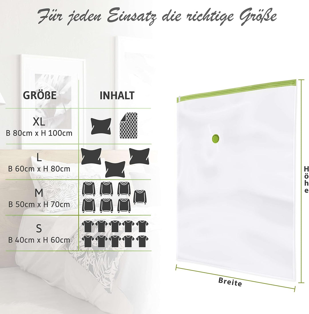 NORDIC® Vakuumbeutel (6er Set) in 80x60cm u. 80x100cm – BPA Frei INKL. ETIKETTEN - Vakuumbeutel für