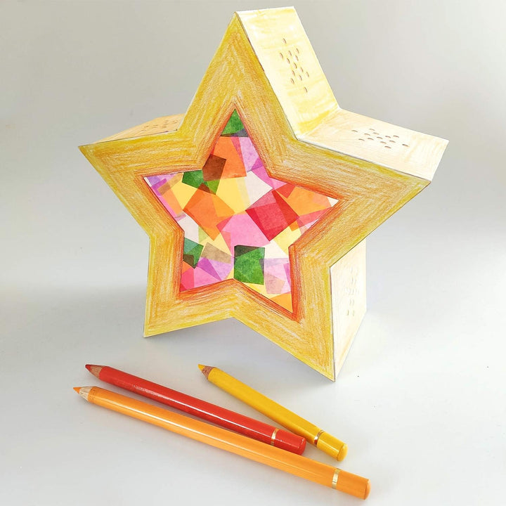 Ursus 18770002 - Twinkle Star, weiss, ca. 19,3 x 18,3 x 8 cm, Laternen Rohling Stern aus Fotokarton