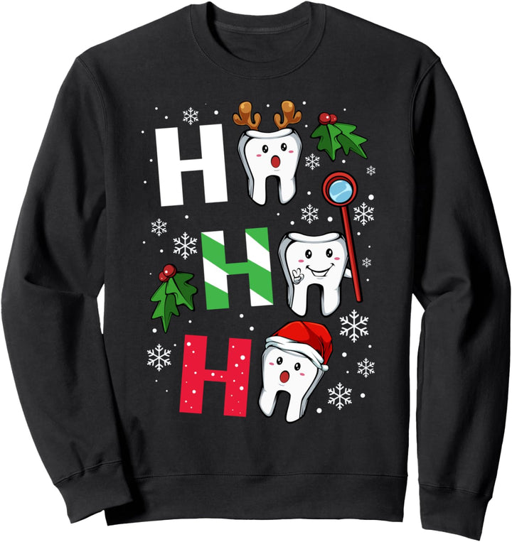 Ho Ho Ho Zahnarzt Frohe Weihnachten Zahnarztassistent Zähne Sweatshirt