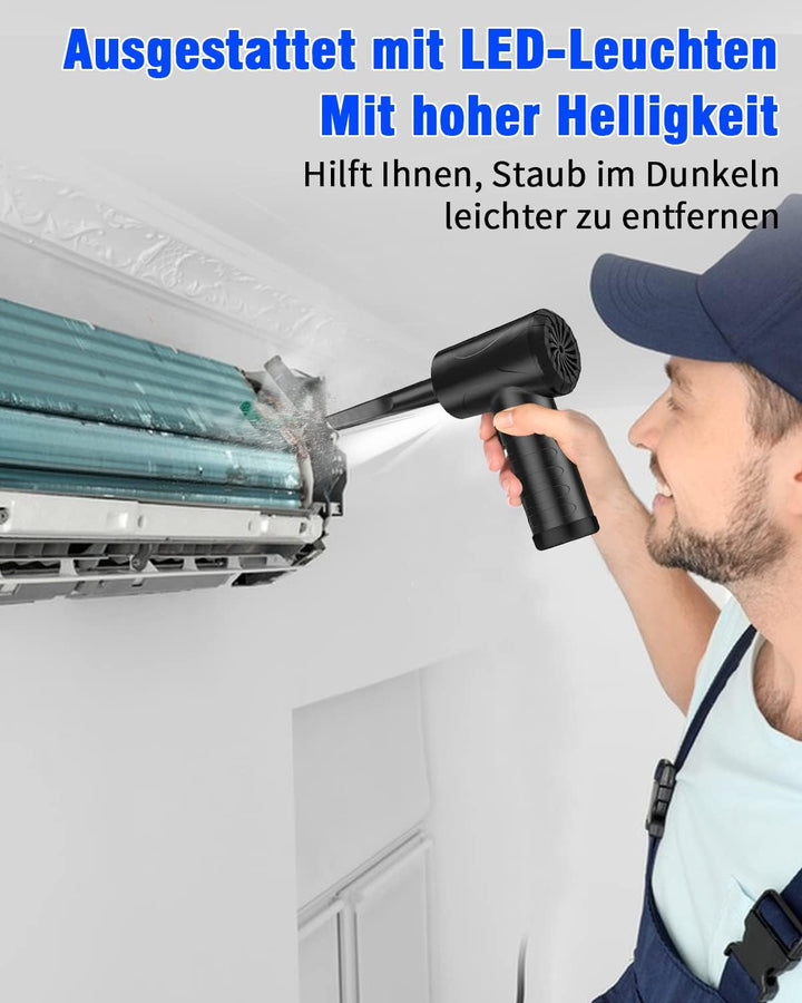 Elektrische Staubgebläse, 3-Gang 91000 U/min Compressed Air Duster, USB Wiederaufladbar Druckluftspr