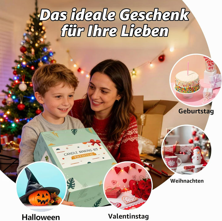 Julwshiper Kerzen Selber Machen Set für Erwachsene, DIY Kerzenherstellung Kit, Duftkerze Geschenke S