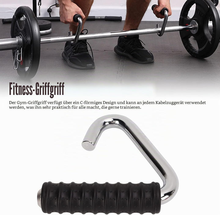 Fitness Griffe, C Förmiger Klimmzugstange Griffe Multifunktionaler rutschfeste Gummi Griffbefestigun