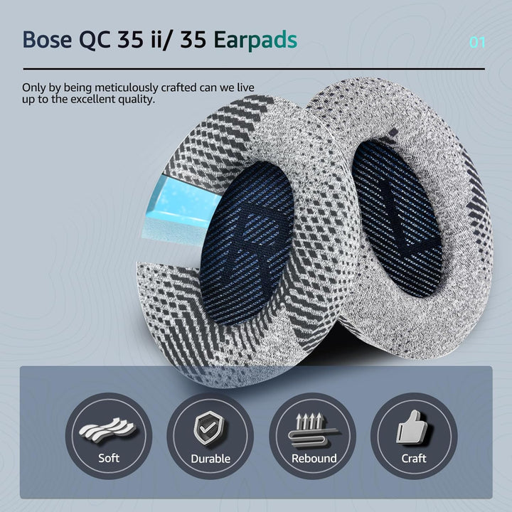 Cooling-Gel QuietComfort 35 / QC35 ii Ersatz-Ohrpolster für Bose-Kopfhörer, auch passend für Bose QC