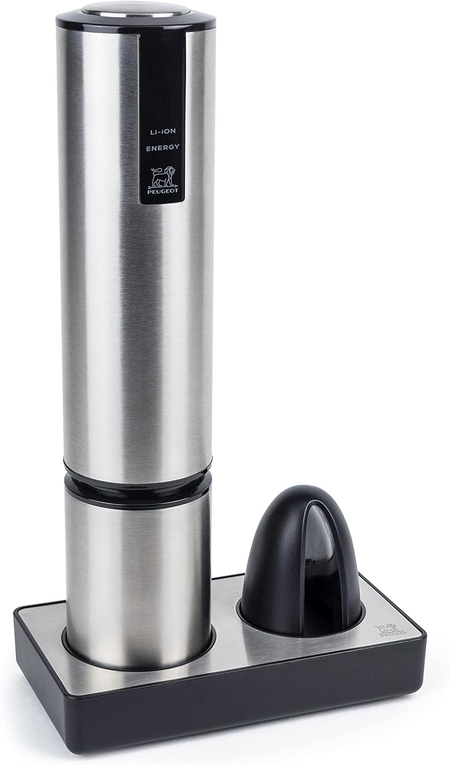 PEUGEOT - Elis Touch - Elektrischer, wiederaufladbarer Korkenzieher aus Edelstahl und ABS + Ladestat