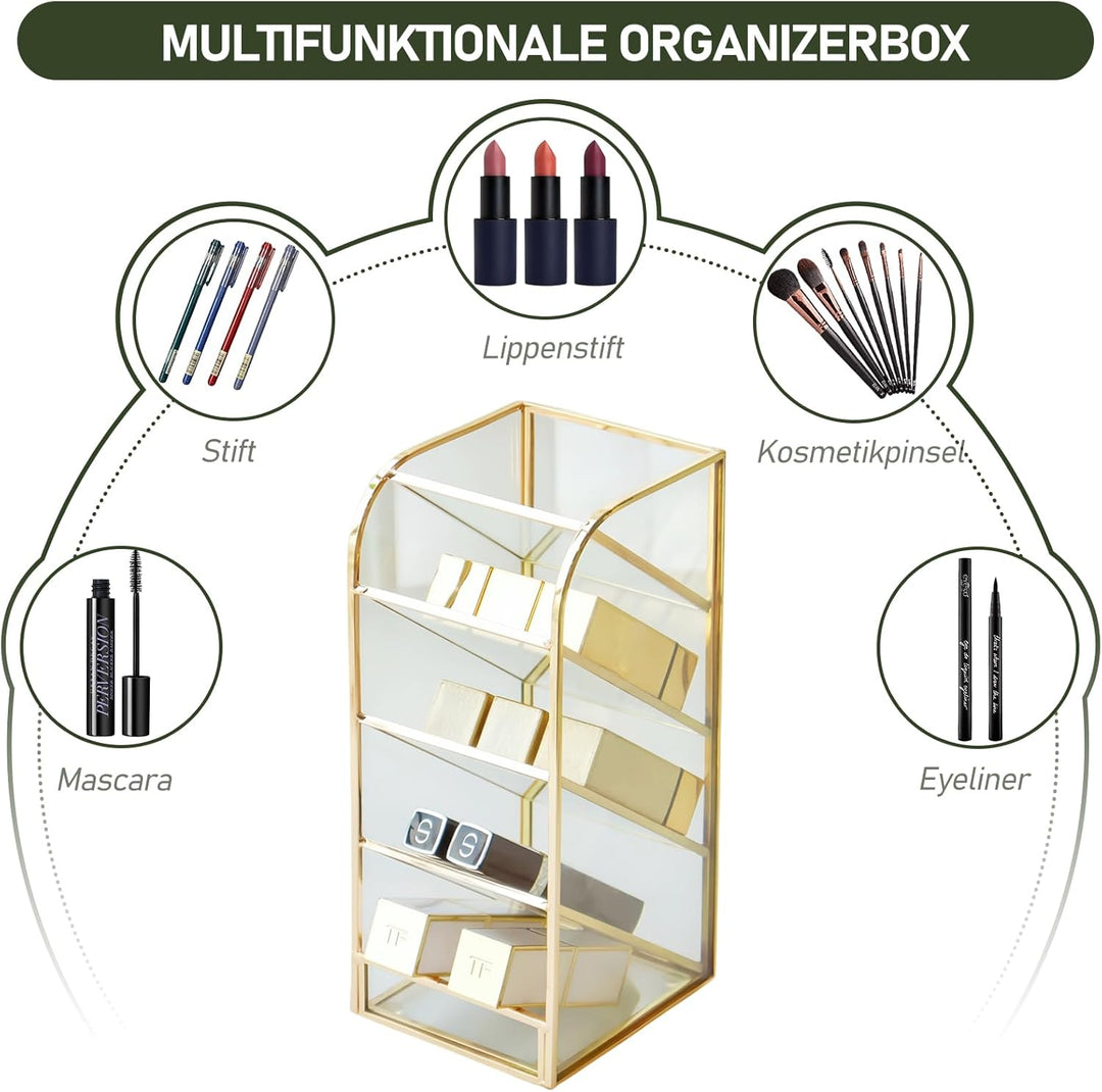 HARLIANGXY Lippenstift Organizer aus Messing Lippenstift Aufbewahrung Lippenstifthalter Lipgloss Org
