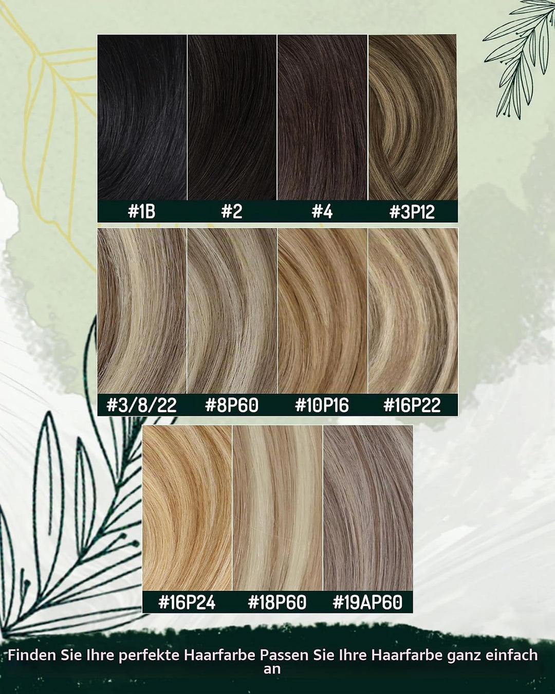 RUNATURE Echthaar Extensions Clip Braun Hervorheben 25cm 3pcs Clip in Extensions Echthaar Seamless C