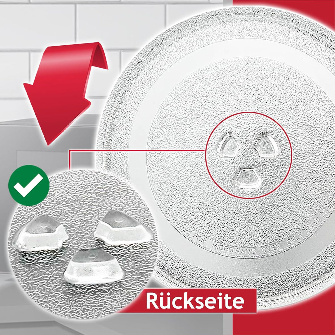 Spares2go, Universal Drehteller aus Glas für die Mikrowelle (255 mm Durchmesser)