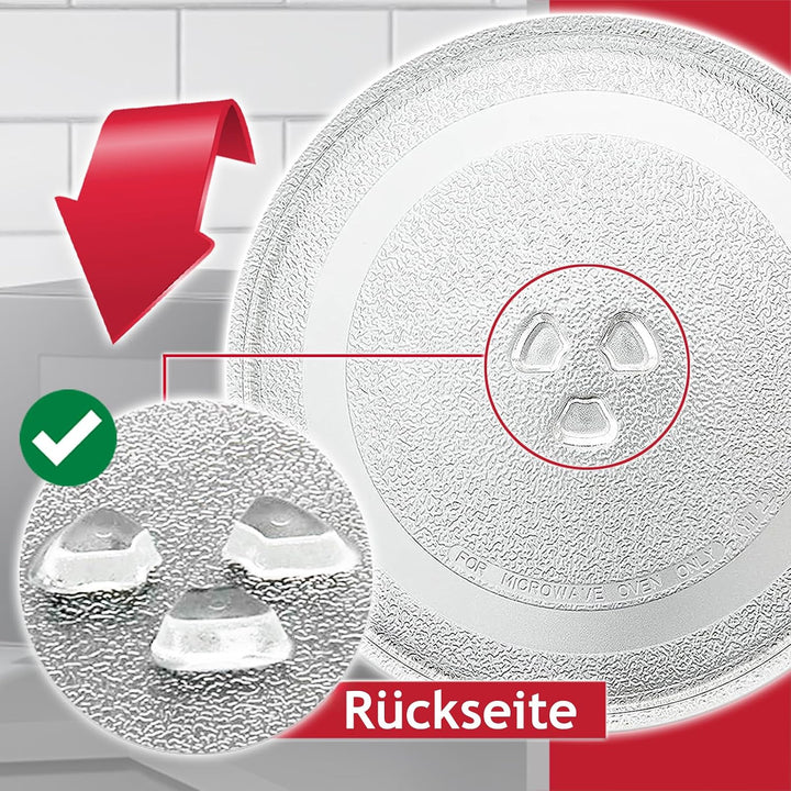 Spares2go, Universal Drehteller aus Glas für die Mikrowelle (255 mm Durchmesser)