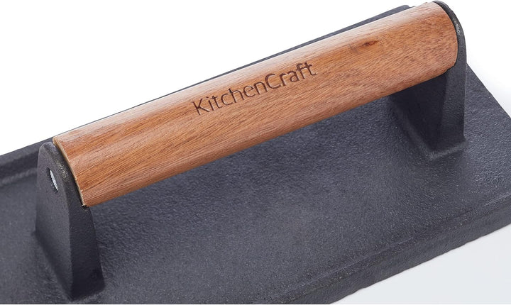KitchenCraft Gusseisen Burgerpresse, Grill BBQ Bacon Presse, Steak Gewicht, 21 x 11 cm (8,5" x 4,5")