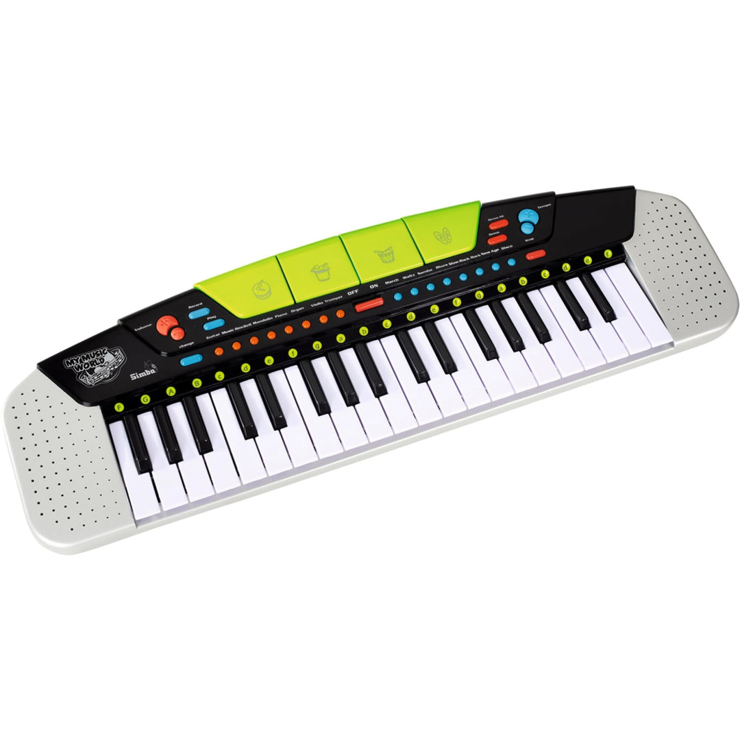 Simba 106835366 - My Music World Keyboard im modernen Stil, 37 Tasten, 8 Demos, 8 Rhythmen, 54x17cm,