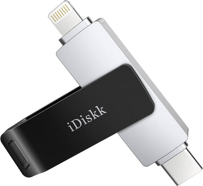 MFi-Zertifiziert iDiskk 512 GB 2-in-1 Type-C auf Lightning iPhone Foto-Stick, USB-C auf iPhone Speic
