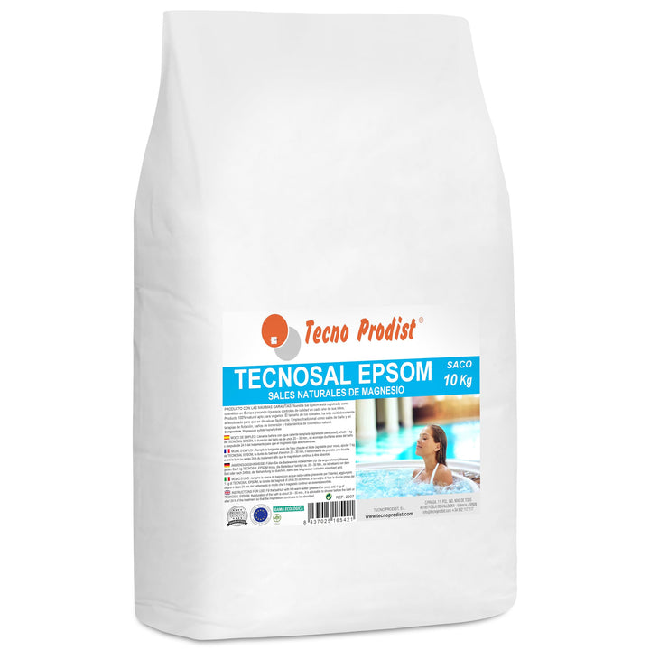 TECNOSAL Epsom by TECNO PRODIST Bittersalz (10 Kg Sack) Badesalz, 100% natürliche Körperbehandlung,
