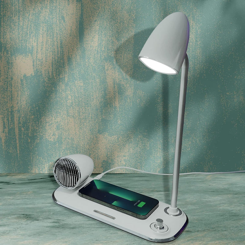 TELLUR Nostalgia Kabelloses Ladegerät, 15 W Leistung, Bluetooth-Lautsprecher 5 W, Schreibtischlampe