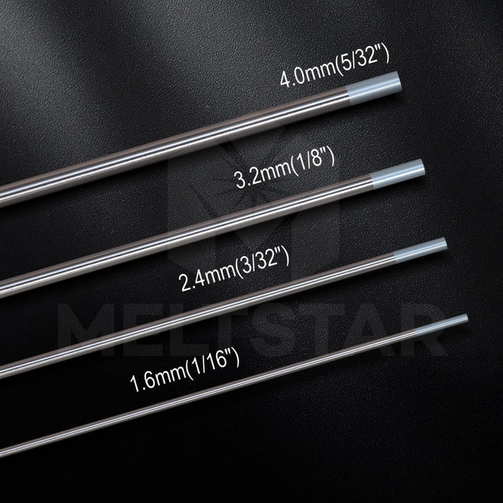 MELTSTAR WC20 Graue Elektrode aus 98% reinem Wolfram und 2% Ceroxid (10 Stück, Ø1.6 x 175 mm) – stra