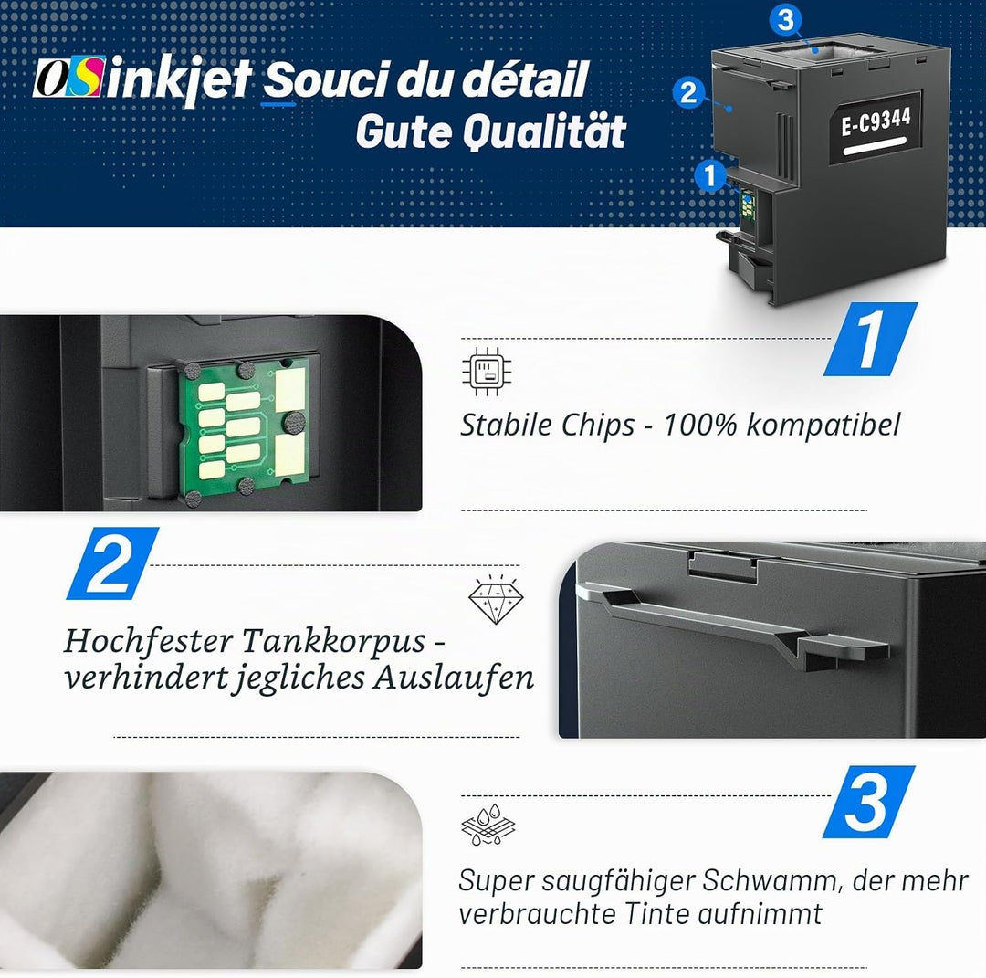 Wartungsbox C9344 kompatibel mit Epson WF-2820 XP-2100 XP-3100 XP-3105 XP-4100 XP-4105 XP-3150 XP-31